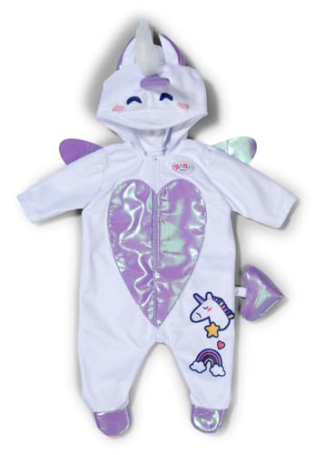 BABY born Einhornanzug - Mit Kapuze, Stickereien & funkelnden Details - Hochwertiges Puppenzubehör - Kleidung geeignet für Puppen der Größe 43 cm von BABY Born