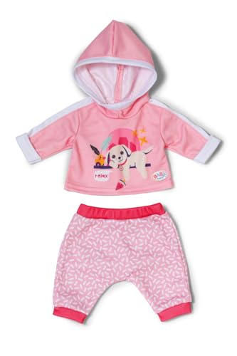 BABY born Jogging-Anzug - Mit Hoodie inkl. Hunde-Print & gemusterter Hose - Hochwertiges Puppenzubehör - Kleidung geeignet für Puppen der Größe 43 cm von BABY Born