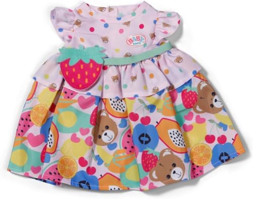 BABY born Kleid mit Buntem Früchte-Aufdruck & Umhängetasche - Hochwertiges Puppenzubehör - Kleidung geeignet für Puppen der Größe 43 cm von BABY Born