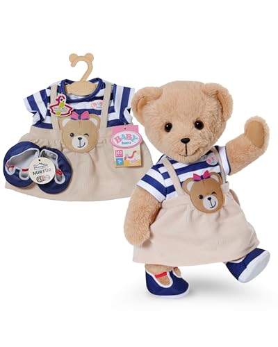 BABY born Teddy Kleid gestreift mit Bärenaufnäher & Schuhen - Hochwertiges Puppenzubehör - Kleidung geeignet für Puppen der Größe 43 cm BABY born Teddy Kleid gestreift mit Bärenaufnäher & Schuhen - Hochwertiges Puppenzubehör - Kleidung geeignet für Puppen der Größe 43 cm von BABY Born