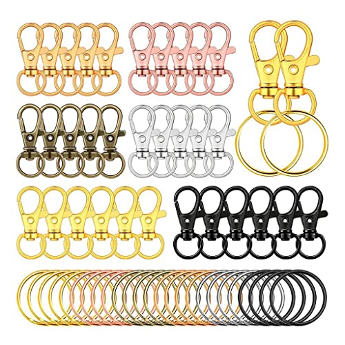 120 Stück Schwenkverschluss Lanyard Snap Hooks Keychain Clip Hook Lobster Klauenhakenverschluss Mit Ringen Für Die Schlüsselbeinbut 120 Stück Schwenkverschluss Lanyard Snap Hooks Keychain Clip Hook Lobster Klauenhakenverschluss Mit Ringen Für Die Schlüsselbeinbut von BABYVIVA