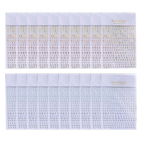 20pcs Epoxidharz Alphabets Aufkleber Für Maniküre Farbenfroh von BABYVIVA