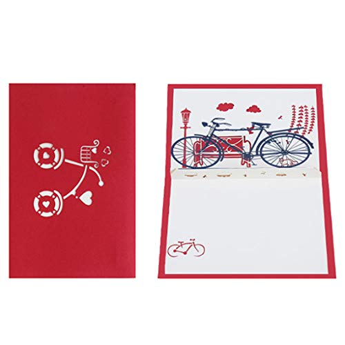 3D-Fahrrad für Grußkarten, Valentinstag, Liebhaber, Happy Birthday, Jahrestag, schwedische Tomte Dekorationen von BABYVIVA