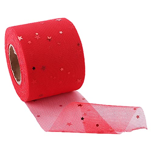 6 Cm & Sternmuster Pailla Tulle Mesh Roll Tulle Birthday Party Supplies Hochzeitsdekoration 25 Meter von BABYVIVA