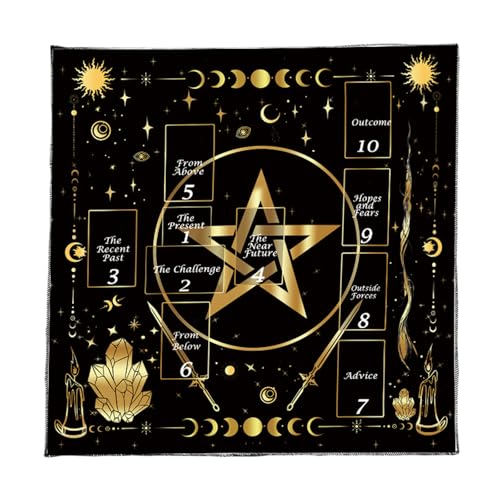 BABYVIVA Divinations Tischdecke Kartenlesen Astrologie Tarotkarte Tischdecke Altars Stoff Göttlichkeit Brettspielzubehör von BABYVIVA