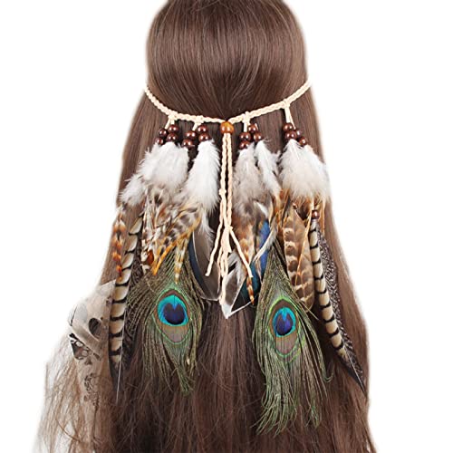 BABYVIVA Federn Stirnband Mit Holzperlen Gypsys Haarzubehör Für Festival Maskerade Party Mädchen Foto Requisiten BABYVIVA Federn Stirnband Mit Holzperlen Gypsys Haarzubehör Für Festival Maskerade Party Mädchen Foto Requisiten von BABYVIVA