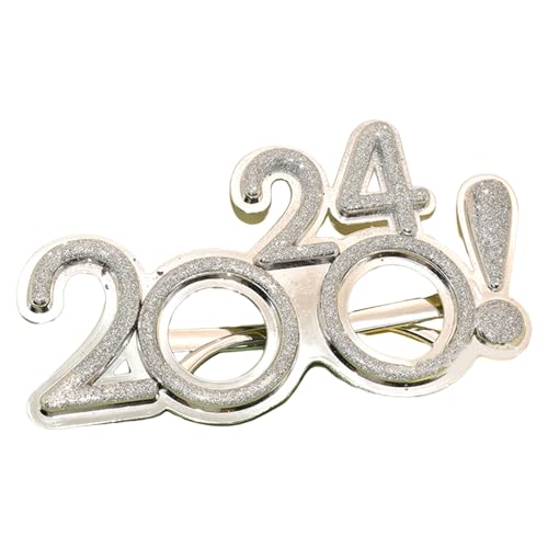 BABYVIVA Frohes Neues Jahr 3D Partybrillen 2024 Brillen Rahmen Party Requisiten Dekoration Neujahrsfotografie Photo Booth Requisiten Sonnenbrillen von BABYVIVA
