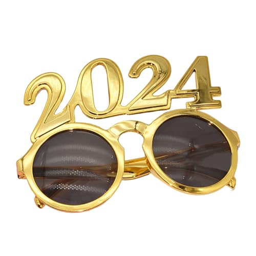 BABYVIVA Frohes Neues Jahr 3D Partybrillen 2024 Brillen Rahmen Party Requisiten Dekoration Neujahrsfotografie Photo Booth Requisiten Sonnenbrillen von BABYVIVA