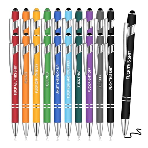 BABYVIVA Kugelschreiber, 10 Stück, lustiger Kugelschreiber, einziehbarer Kugelschreiber mit Stylus-Spitze für Kinder, Studenten, Spielbelohnung, Partyzubehör von BABYVIVA