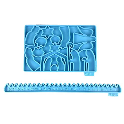 BABYVIVA Silikonform, Harz, Countdown bis Weihnachten, Ornament, Adventskalender, Silikonform-Set für Urlaub, Heimdekoration von BABYVIVA