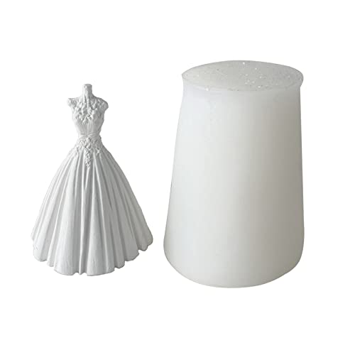 BABYVIVA Silikonform für 3D-Brautkleid, Kerzenform, Hochzeitskleid, Kunstharz, Gießform für Epoxid-Seife, Ton, Fondant, Hochzeitsdekorationen von BABYVIVA