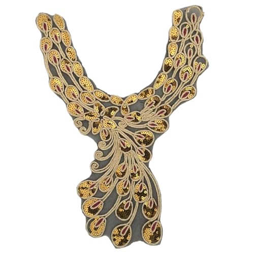 Golden Gestickte Kragen Pailletten Blumenanwendungen Mit Dekorativem Spitzenausschnitt Nähflecken Kleidungszubehör Mit Spitzenausschnitt von BABYVIVA