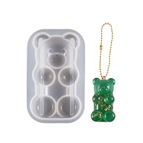 Halbdimensionales Bären Silikonform Handgemachte Schlüsselbund Anhänger Ornamente Kristall Epoxidharz Formen Schmuckhandwerk von BABYVIVA
