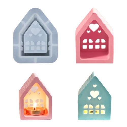 Heart House Harz Silikonform Epoxidharz Silikonformen Für Teelichthalter Ständer Kerzenhalter Gipsdekoration von BABYVIVA