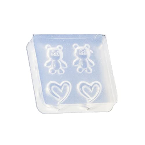 Nägel Schablone Kristall Epoxidharz Form Silikonschnitzform 3D Bär Liebes Herzform Skulptur Stempelplatte von BABYVIVA