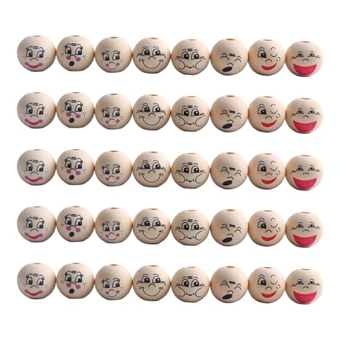 Packung Von 40 Umweltfreundlichen Holzperlen Natürliche Lächelnde Gesicht Runde Perlen Holz Lose Perlen Perfekt Für Schmuckprojekte Packung Von 40 Umweltfreundlichen Holzperlen Natürliche Lächelnde Gesicht Runde Perlen Holz Lose Perlen Perfekt Für Schmuckprojekte von BABYVIVA