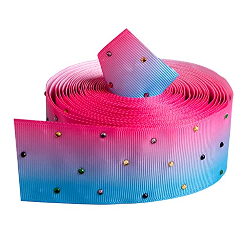 Regenbogen-Ripsband mit Strasssteinen, Perlenband für Haarschleifen, Geschenkverpackungen, Party-Dekoration, Juteband für Kränze von BABYVIVA