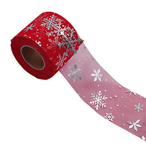 Romantische Tüllrollen 6 Cm 25 Yards Schneeflockenmuster Tulle Netting Tüll Zum Nähen Geburtstag Hochzeitsfeier Dekoration von BABYVIVA