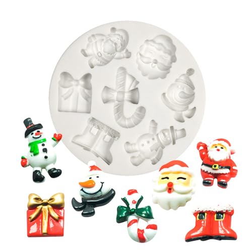 Santa Schneemans Silikonform Fondant Kuchenform Weihnachts Backwerkzeug Zum Herstellen Von Makennerchen Kerze von BABYVIVA