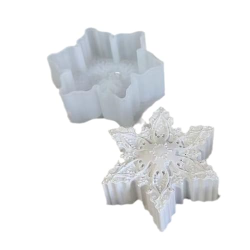 Schneeflocken Silikonform Duft Kerze Schimmel Tisch Ornament Werkzeugpflaster Harz Basteln Die Lieferungen Einfach Sauber Machen von BABYVIVA
