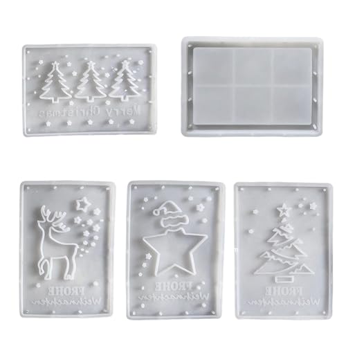 Set Von 5 Weihnachten Wiederverwendbare Silikonformen Silikonstextur Perfekt Für Handherstellungsische Enthusiasten Und Familienaktivitäten von BABYVIVA