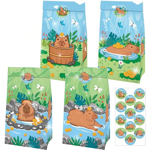 12 Stück Capybara Süßigkeitenbeutel Capybara Party Gunst Tasche Party Supplies für Geburtstag Baby Dusche von BACH AND BOOZY