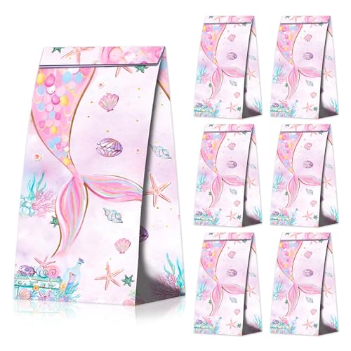 12 Stück Meerjungfrau Party Beutel mit Meerjungfrau Party Gunst Taschen Marine Meer Tiere behandeln Taschen für Mädchen Geburtstag Baby Dusche 12 Stück Meerjungfrau Party Beutel mit Meerjungfrau Party Gunst Taschen Marine Meer Tiere behandeln Taschen für Mädchen Geburtstag Baby Dusche von BACH AND BOOZY