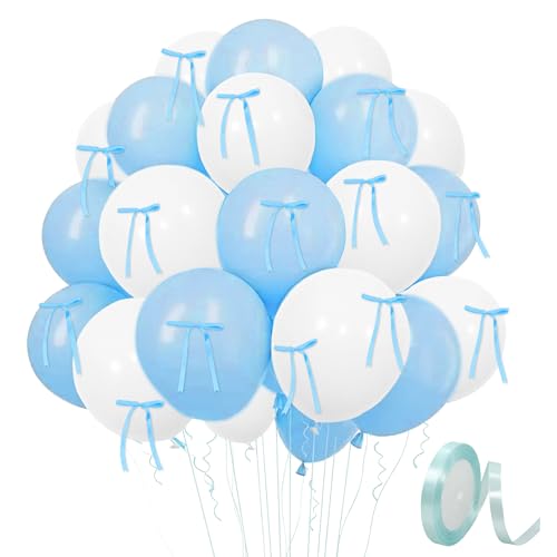 42 PCS Schleife Luftballons Geburtstag Blu White Bow Theme Balloons für Geburtstagsfeier Dekorationen Coquette Junggeselle Babyparty Hochzeitsdekor Engagement Brautparty 42 PCS Schleife Luftballons Geburtstag Blu White Bow Theme Balloons für Geburtstagsfeier Dekorationen Coquette Junggeselle Babyparty Hochzeitsdekor Engagement Brautparty von BACH AND BOOZY