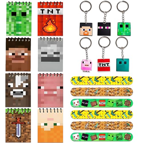 BACH AND BOOZY 20 Stück Partytütenfüller, Gamer-Partygeschenke, Schlüsselanhänger, Gaming-Armbänder, Notebook, Gaming, Partytasche für Jungen, Geburtstagsparty von BACH AND BOOZY