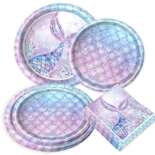 BACH AND BOOZY 60 PCS Meerjungfrau Partygeschirr Geburtstag Deko Geschirr Meerjungfrau Pappteller Becher Servietten für Kindergeburtstag Deko BACH AND BOOZY 60 PCS Meerjungfrau Partygeschirr Geburtstag Deko Geschirr Meerjungfrau Pappteller Becher Servietten für Kindergeburtstag Deko von BACH AND BOOZY