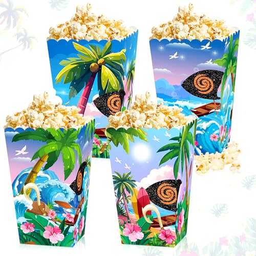 BACH AND BOOZY Moana Partyzubehör Popcorn-Boxen Süßigkeiten Mitgebsel Geschenkdosen für Geburtstag oder Babyfeier von BACH AND BOOZY