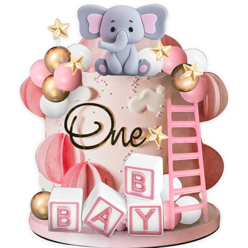 Baby-Dusche-Kuchen Dekorationen Mädchen Elefant Kuchen Topper Kugeln Dekoration für Baby Junge Mädchen Geburtstag Party Geschlecht Reveal Party Supplies Baby-Dusche-Kuchen Dekorationen Mädchen Elefant Kuchen Topper Kugeln Dekoration für Baby Junge Mädchen Geburtstag Party Geschlecht Reveal Party Supplies von BACH AND BOOZY