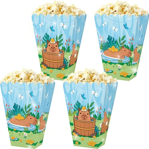 Capybara-Partyboxen, Popcorn-Boxen, Süßigkeiten-Leckerei-Tüten, Capybara-Partyzubehör für Geburtstag, Babyparty, 12 Stück Capybara-Partyboxen, Popcorn-Boxen, Süßigkeiten-Leckerei-Tüten, Capybara-Partyzubehör für Geburtstag, Babyparty, 12 Stück von BACH AND BOOZY