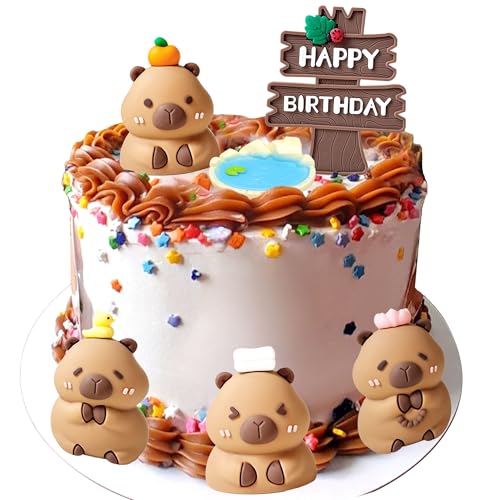 Capybara Tortenaufsätze Mini Blowfish Partyzubehör Capybara Geburtstag Party Supplies Tiere Jungen Mädchen Sommer Geburtstag Dekor von BACH AND BOOZY