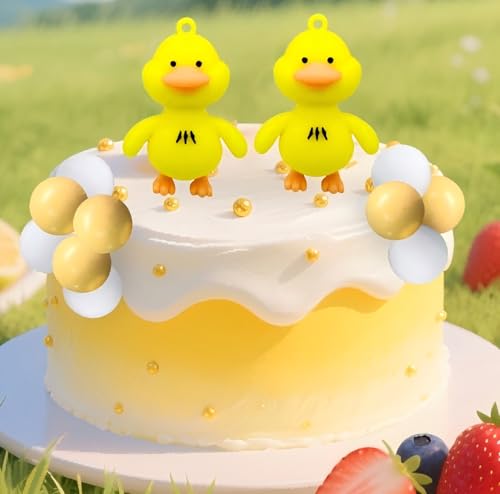 Gelbe Ente Tortendekoration Ente Geburtstag Dekorationen Niedliche kleine Ente Cupcake Topper für Geburtstag Party Baby Dusche Dekorationen von BACH AND BOOZY