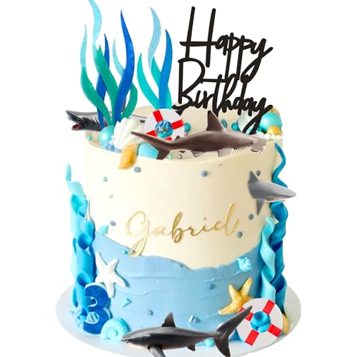 Hai Kuche Dekor Hai Geburtstagstorte Mini-Spielzeug figuren Hai-Kuchendekoration für unter dem Meer Ozean Hai Unterwasser Party Hai Kuche Dekor Hai Geburtstagstorte Mini-Spielzeug figuren Hai-Kuchendekoration für unter dem Meer Ozean Hai Unterwasser Party von BACH AND BOOZY