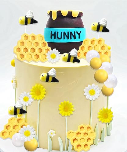 Honeycomb Biene Kuchendekoration Bären Babydusche Kuchendekoration Fun to Bee One Cake Topper Party Favors Supplies von BACH AND BOOZY