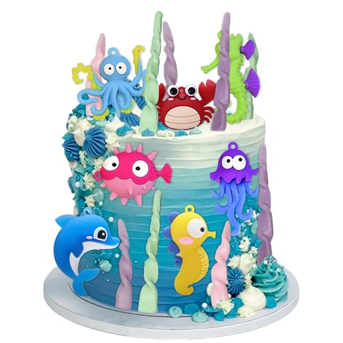 Meerestier Tortendeko GeburtstagOzean Themen Kuchen Dekoration Deko Meerestier Kuchen Topper für Unter Meer Themen Babydusche Party Dekor von BACH AND BOOZY