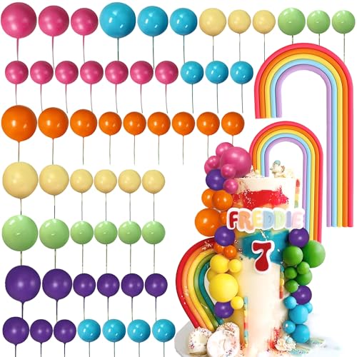 Regenbogen Ball Kuchen Toppers Macaroon Cupcake Toppers Pastell Farbe Kugeln Tortendeko für Geburtstag Babydusche Hochzeit Party Regenbogen Ball Kuchen Toppers Macaroon Cupcake Toppers Pastell Farbe Kugeln Tortendeko für Geburtstag Babydusche Hochzeit Party von BACH AND BOOZY