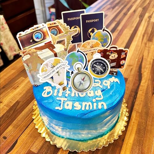 Reise Tortenaufleger Dekorationen Let The Adventure Begin Travel Theme Cupcake Toppers für Abenteuer Reise Geburtstag Baby Dusche Party Dekorationen Reise Tortenaufleger Dekorationen Let The Adventure Begin Travel Theme Cupcake Toppers für Abenteuer Reise Geburtstag Baby Dusche Party Dekorationen von BACH AND BOOZY