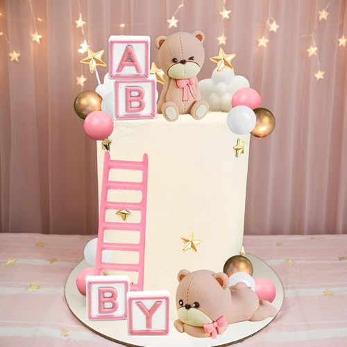 Rosa Teddybär Torten deko Taufe Junge Tortendeko Mädchen 1 Jahr Blau Tortendeko Teddybär Kuchen Dekoration für Hochzeit BabyShower Party Rosa Teddybär Torten deko Taufe Junge Tortendeko Mädchen 1 Jahr Blau Tortendeko Teddybär Kuchen Dekoration für Hochzeit BabyShower Party von BACH AND BOOZY