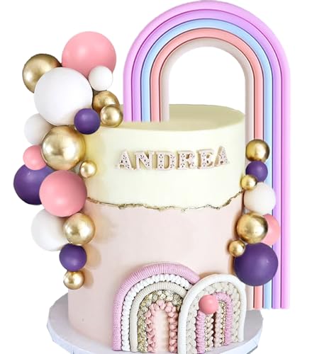 Tortenaufsatz in Regenbogenfarben, violett, pastellfarben, bunte Kugeln, Kuchendekorationen für Hochzeit, Babyparty, Geburtstag, Partyzubehör Tortenaufsatz in Regenbogenfarben, violett, pastellfarben, bunte Kugeln, Kuchendekorationen für Hochzeit, Babyparty, Geburtstag, Partyzubehör von BACH AND BOOZY