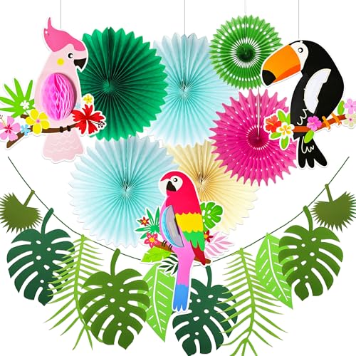 Tropische Vögel Wabe Papier Ausschnitte Papagei Wabe Palmenblätter Banner Hawaiian Beach Luau Party Hängende Dekorationen Tiki Bar Zubehör Tropische Vögel Wabe Papier Ausschnitte Papagei Wabe Palmenblätter Banner Hawaiian Beach Luau Party Hängende Dekorationen Tiki Bar Zubehör von BACH AND BOOZY