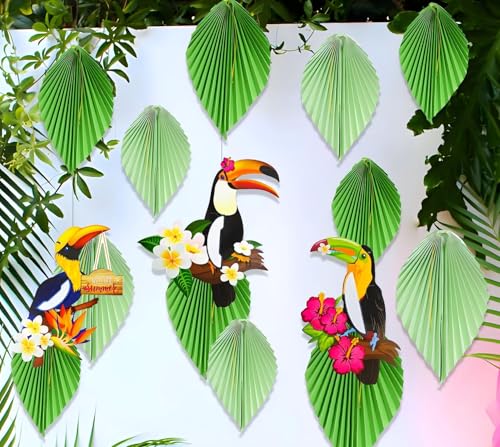 Tropische Vögel Wabenförmige Papagei Waben Palmwedel Banner Hawaiian Beach Luau Party Hängende Dekorationen Tropische Vögel Wabenförmige Papagei Waben Palmwedel Banner Hawaiian Beach Luau Party Hängende Dekorationen von BACH AND BOOZY
