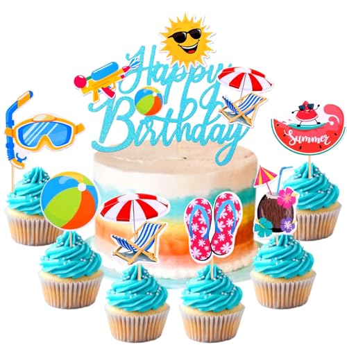 25 Stück Strand-Kuchendekorationen, Sommer-Surfbrett, Kuchendekoration, Pool-Party, Kuchendekorationen, Luau-Kuchendekorationen, Hawaii-Kuchendekorationen für Sommerdekorationen 25 Stück Strand-Kuchendekorationen, Sommer-Surfbrett, Kuchendekoration, Pool-Party, Kuchendekorationen, Luau-Kuchendekorationen, Hawaii-Kuchendekorationen für Sommerdekorationen von BACH AND BOUJEE