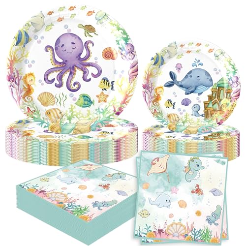 52 Stück Ozean Party Geschirr Set Meerestiermotiv Servietten Becher Unterwasser Partyteller Geburtstagsdekoration Partygeschenke Ozean Meerjungfrau Party Supplies 52 Stück Ozean Party Geschirr Set Meerestiermotiv Servietten Becher Unterwasser Partyteller Geburtstagsdekoration Partygeschenke Ozean Meerjungfrau Party Supplies von BACH AND BOUJEE