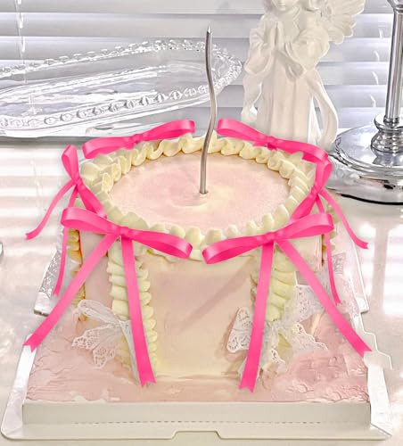 Rosa Schleife Kuchen Topper Bowknot Bänder Schleife Kuchen Dessert Picks für Dekorationen Braut Baby Shower Geburtstag Hochzeit von BACH AND BOUJEE