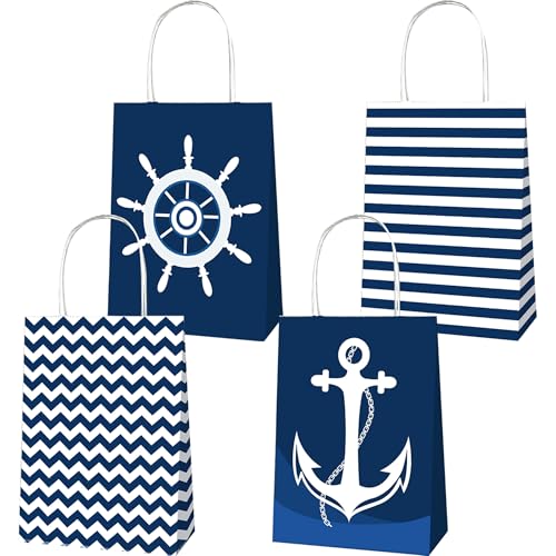 BACH AND BOUJEE 12PCS Seemann Themed Party Favor Bags Goodies behandeln Süßigkeiten Taschen Nautische Braut Dusche Dekorationen für Ahoi es ist ein Junge Babydusche Geschlecht Reveal Party BACH AND BOUJEE 12PCS Seemann Themed Party Favor Bags Goodies behandeln Süßigkeiten Taschen Nautische Braut Dusche Dekorationen für Ahoi es ist ein Junge Babydusche Geschlecht Reveal Party von BACH AND BOUJEE