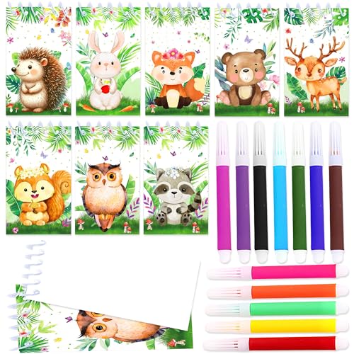 BACH AND BOUJEE 20PCS Mini Färbung Bücher Bulk Dschungel Safari Tiere Party Füller mit Stiften kleine Aktivität Bücher mit Elefant Löwe Zerb Giraffe Party Favors Birthday Supplies von BACH AND BOUJEE