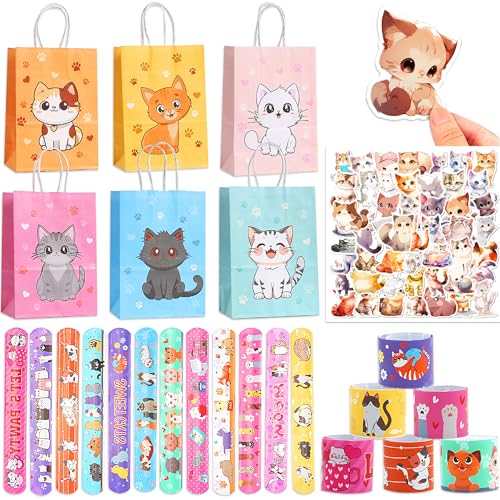 BACH AND BOUJEE Katzen Party Geschenke Kinder Katzenparty Kindergeburtstag Zubehör Katzen Briefpapier für Haustier Geburtstagspartys Goodie Bags Stuffers von BACH AND BOUJEE